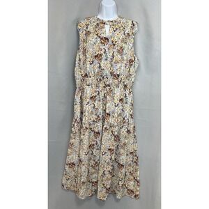 Jasambac Women's‎ Layered Floral MIDI Dress Sz 2XL NWT Sleeveless